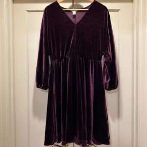 London Times aubergine velvet dress size L